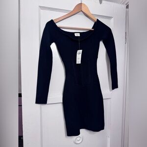 Abercrombie & Fitch Black Knit Long Sleeve Dress NWT